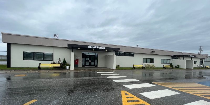The departures entrance of the Stephenville terminal building.